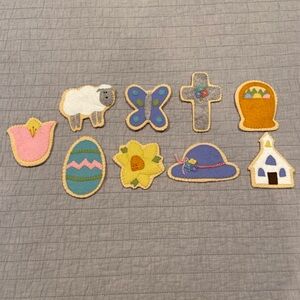Handmade Felt Easter Appliqués Set of 9 Spring Decor
